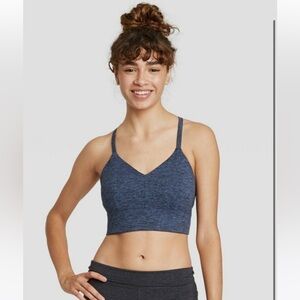 JoyLab Women's Longline Brushed Jersey Slate Blue Heather yoga top & leggings